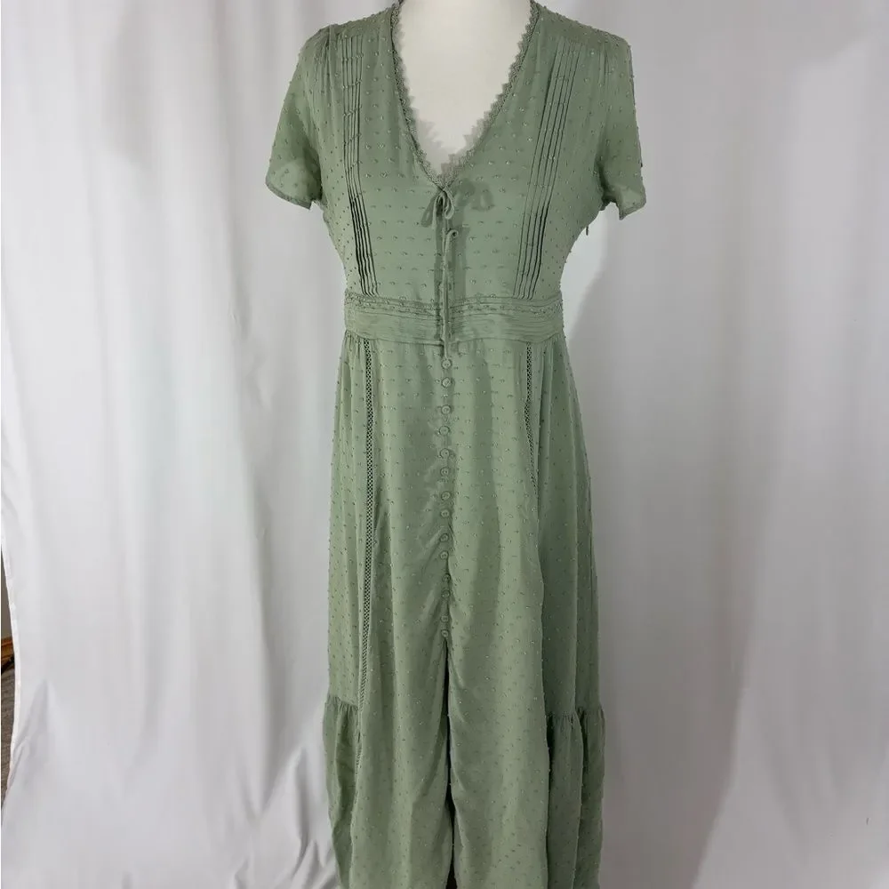 Lulu's Sage Lace-Trimmed Boho Maxi Dress - Picture 2 of 9